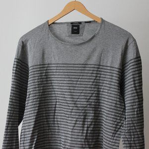 Hugo Boss Stripes Gray Long Sleeves Shirt